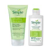 Simple Kit Hydrating Duo Combo, Refreshing Facial Wash (150ml) and Hydrating Light Moisturiser (125ml)