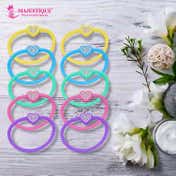 Majestique Pastel Hair Tie Rubber Bands with Charms (10 pcs)