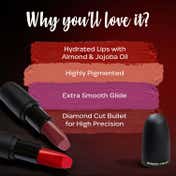 Faces Canada Weightless Matte Lipstick, Pigmented and Hydrated Lips - Fuschia Wave 02 (4.5 g)