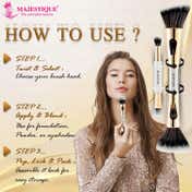 Majestique 4 in 1 Multifunctional Makeup Brush - Golden