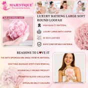 Majestique Luxury Bathing Round Loofah 3xRicher Lather Bath Sponge - Pink
