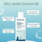 WishCare Hydrating AHA BHA Anti Dandruff Shampoo Reduces Itchiness 100% Dandruff Reduction (120 ml)