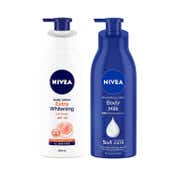 Nivea Body Milk Nourishing Body Lotion and Extra Whitening Cell Repair Combo for Better Skin