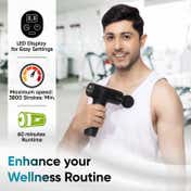 Vega Hand Massage Gun for Body Pain Relief with USB-C Charging, 6 Attachment-Speed Setting, VHMG-01