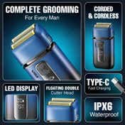 VGR V-362 Foil Shaver for Men Dual Flexing Foils 1400mAh Lithium Battery 120 Minutes Runtime