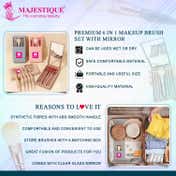 Majestique 5 in 1 Makeup Brush Set with Mirror (6 pcs)