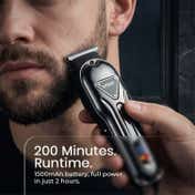 VGR V-298 Hair & Beard Trimmer with 4 Guide Combs 200 Min Runtime 2-Year Warranty - Black
