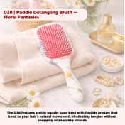 Denman D38 Floral Fantasies Detangling & Styling Paddle Brush