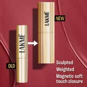 Lakme Bejewel 3D Matte Slim Bullet Lipstick with Vitamin E for Hydrated Lips - Nude Souvenir (3.4 g)