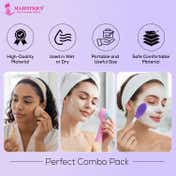 Majestique 3-in-1 Skin Care Set with Cleansing Brush & Makeup Sponge (3 pcs)