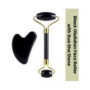 SEMINO Pearl White Gua Sha Facial Tools Set - Black (2 pcs)
