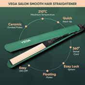 Vega Salon Smooth Hair Straightener for Women Green (VHSH-42)