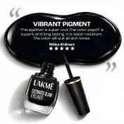 Lakme Ultimate Glam, Eye Liner, Quick Drying, Water Resistant, Smudgeproof, Black - (9 ml)