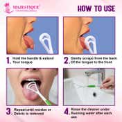 Majestique Flexible Easy-to-Use Plastic Tongue Cleaner for Adults & Children (3 pcs)