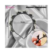 Majestique Stylish Braided Double Layer Twist Plait Plastic Headband with Elegant Flower