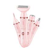 VGR 4-in-1 Lady Shaver Set with Body Trimmer Facial Shaver Eyebrow & Nose/Ear Trimmer V-761 - Pink