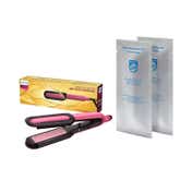 Philips Hair Nourishcare Straightener + Strip Combo - Pink
