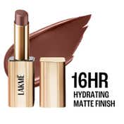 Lakme Bejewel 3D Matte Slim Bullet Lipstick with Vitamin E for Hydrated Lips - Nude Bae (3.4 g)