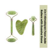 SEMINO 3 in 1 Jade Roller and Gua Sha Set - Green (3 pcs)