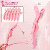 Majestique Hair Section Alligator Clips Set - Pink (6 pcs)