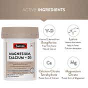 Swisse Magnesium, Calcium+D3 Supports Muscle Function, Energy & Bone Health - 60 Tablets