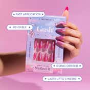 Gush Beauty Nailed It Reusable Luxury Press On Nails With Application Kit - Cherry Cola (24 pcs)