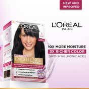 LOreal Paris New Excellence Creme Hair Color With Hyaluronic Acid, 1 Black, (100gm + 72ml)