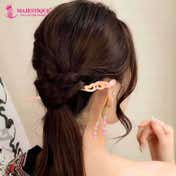 Majestique Elegant Chinese Style Hair Stick for Bun & Juda with Dangling Beads - Pink