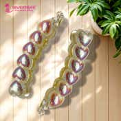 Majestique White Heart Shaped Pearl Hair Banana Clips (2 pcs)