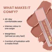 TNW The Natural Wash Comfy Matte Liquid Lipstick, Weightless, Hydrating - 02 Royal Rumour (3 ml)