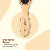 Vega Wooden Compact Hair Brush For Men And Women (R4-CB)