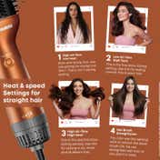 Alan Truman Blow Styling Brush-Blow Dryer Brush+Hair Straightener Hot Brush in One with Storage Case