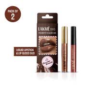 Lakme Liquid Lipstick + Gloss Kit - Brown (2 pcs)