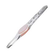 Vega Tweezer with Stainless Steel Square Tip, Rubber Grip for Women & Men (TW-04)
