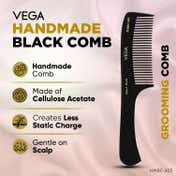 Vega Handcrafted General Grooming Hair Comb Made with Cellulose Acetate (HMBC-203)