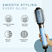 Winston 5 in 1 Hair Blow Brush Multi Styler - Ice Blue