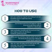 Majestique 5 in 1 Makeup Brush Set with Mirror (6 pcs)