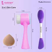 Majestique 3-in-1 Skin Care Set with Cleansing Brush & Makeup Sponge (3 pcs)