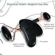 SEMINO Pearl White Gua Sha Facial Tools Set - Black (2 pcs)