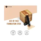 SUGAR Cosmetics Ace Of Face Foundation Stick With Inbuilt Brush - 10 Latte (Light, Warm Undertone) (12g)
