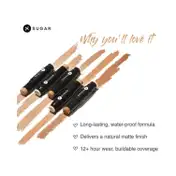 SUGAR Cosmetics Ace Of Face Foundation Stick With Inbuilt Brush - 10 Latte (Light, Warm Undertone) (12g)