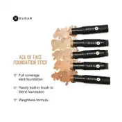 SUGAR Cosmetics Ace Of Face Foundation Stick With Inbuilt Brush - 10 Latte (Light, Warm Undertone) (12g)