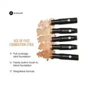 SUGAR Cosmetics Ace Of Face Foundation Stick With Inbuilt Brush - 35 Frappe (Medium, Neutral Undertone) (12g)