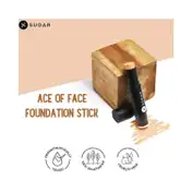 SUGAR Cosmetics Ace Of Face Foundation Stick With Inbuilt Brush - 32 Cortado (Medium, Golden Undertone) (12g)
