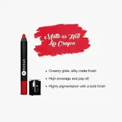 SUGAR Cosmetics Matte As Hell Crayon Lipstick - 01 Scarlett O'hara (Red) (2.8 g)