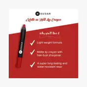 SUGAR Cosmetics Matte As Hell Crayon Lipstick - 01 Scarlett O'hara (Red) (2.8 g)