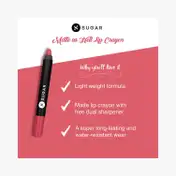 SUGAR Cosmetics Matte As Hell Crayon Lipstick - 05 Rose Dawson (Rose Pink) (2.8 g)