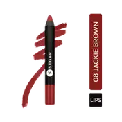 SUGAR Cosmetics Matte As Hell Crayon Lipstick - 08 Jackie Brown (Reddish Brown) (2.8 g)