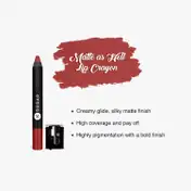 SUGAR Cosmetics Matte As Hell Crayon Lipstick - 08 Jackie Brown (Reddish Brown) (2.8 g)