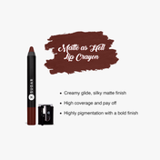 SUGAR Cosmetics Matte As Hell Crayon Lipstick - 13 Murphy Brown (Chocolate Burgundy) (2.8 g)